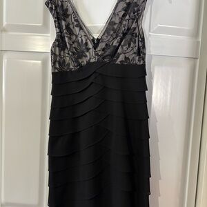 Dressbarn Black and Gray Backless Dress